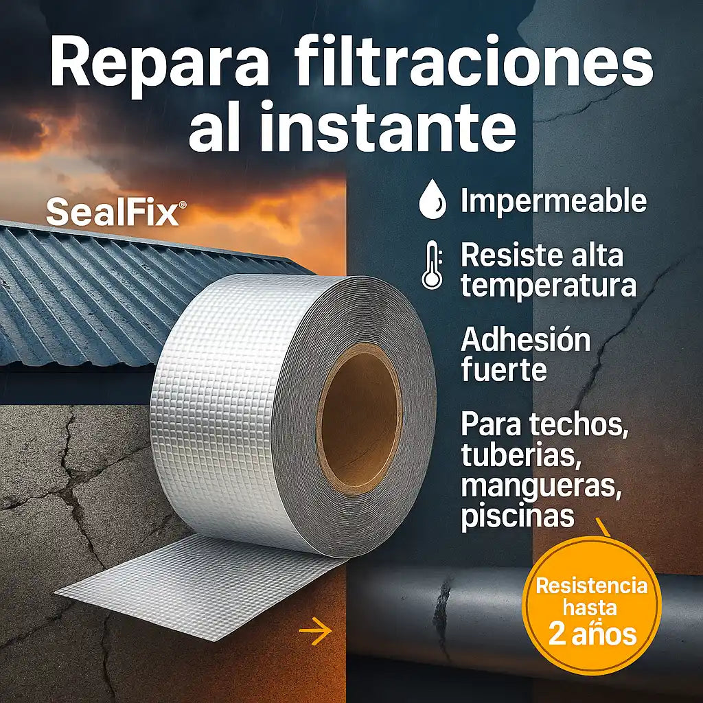 SealFix® – Cinta Impermeable de Aluminio Butilo 10cm x 5m